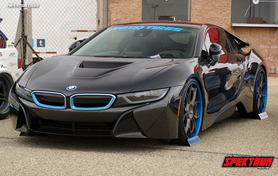 The new BMW i8 at the Toyo Tires booth