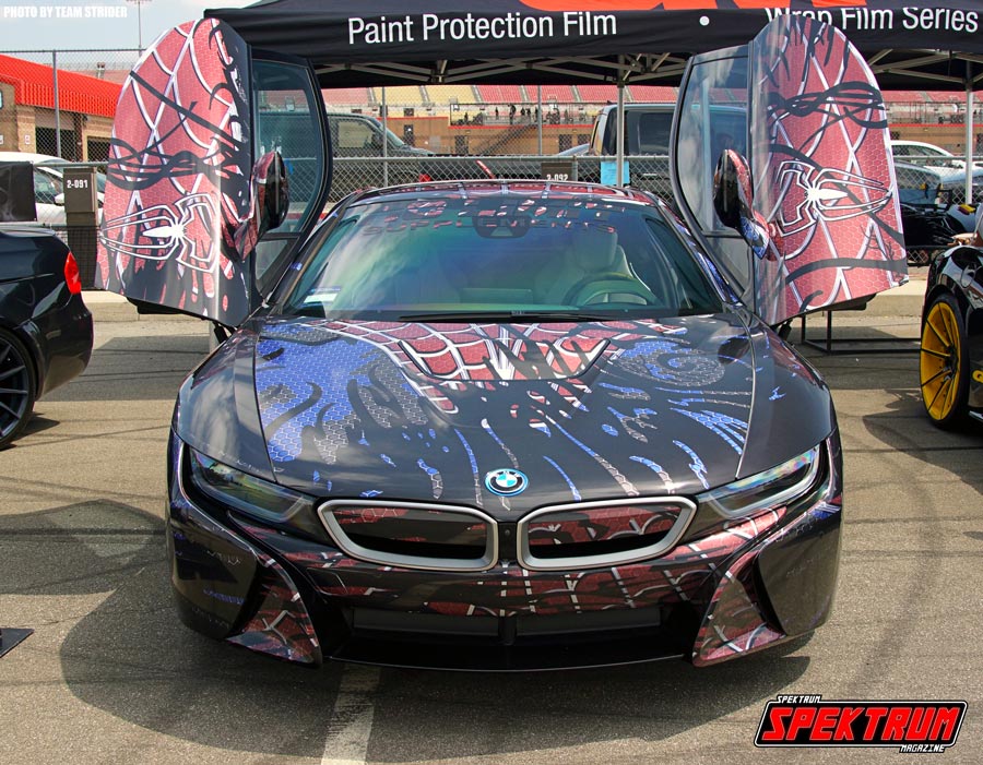 Check out this Spider-Man wrapped i8 at the 3M booth
