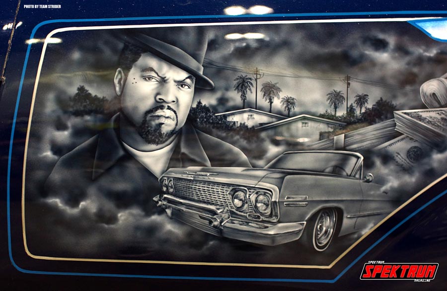 Check out this incredible airbrush work on the side of a lowrider