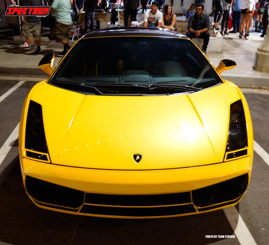 Lamborghini Gallardo in yellow at Hot Import Nights