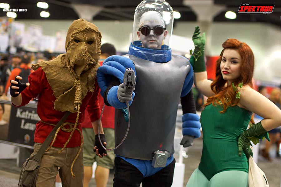 Cosplayers showing off their Batman The Animated Series outfits