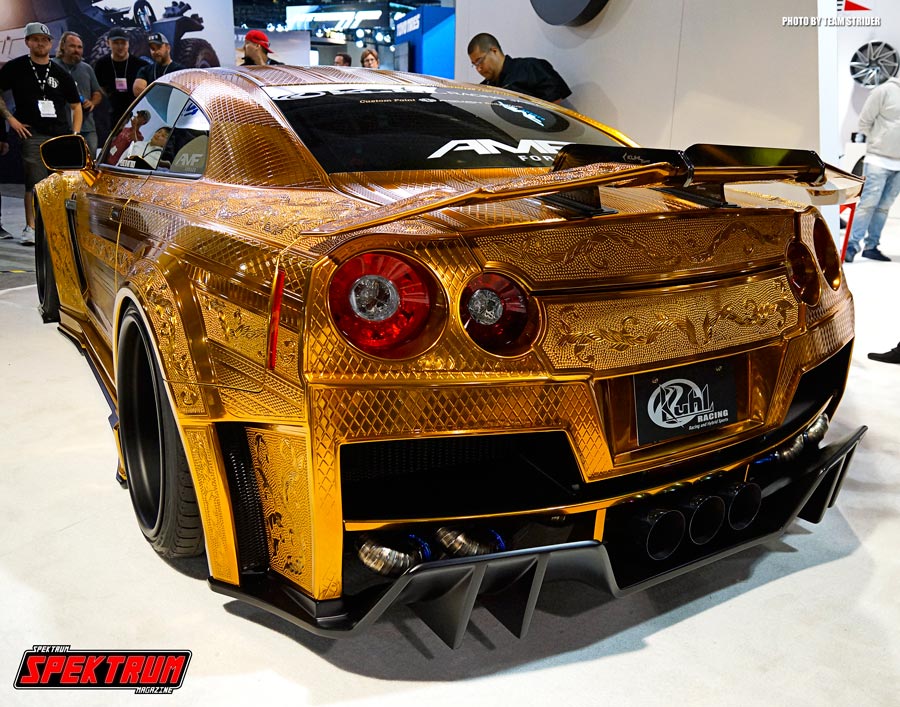 Rear of the Gold Etched AMF Forged Wheels GTR