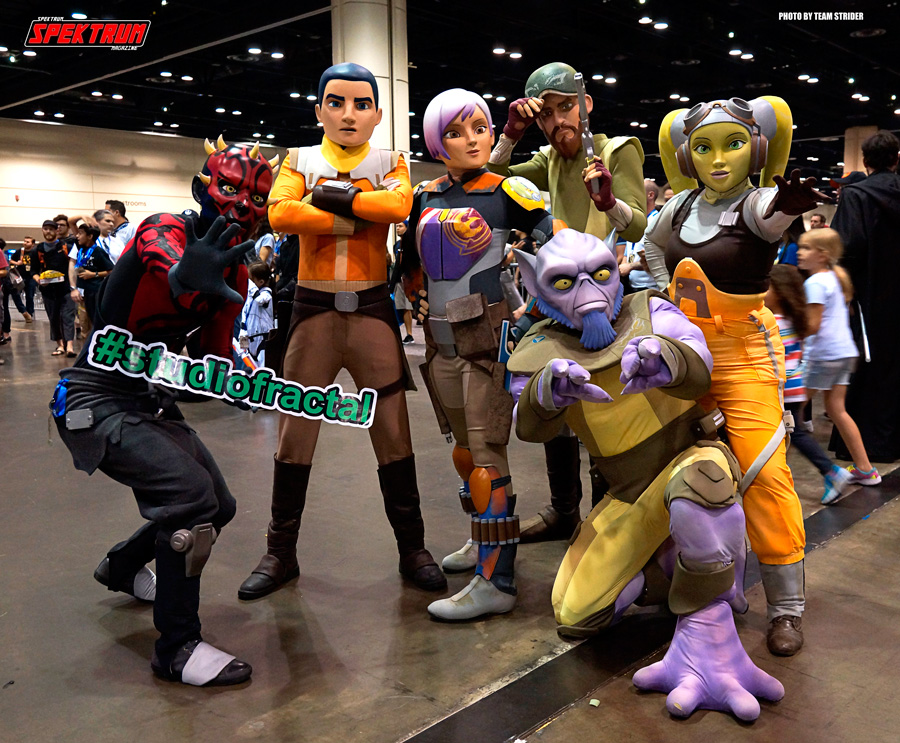 Cosplayers dressed as the characters from Rebels