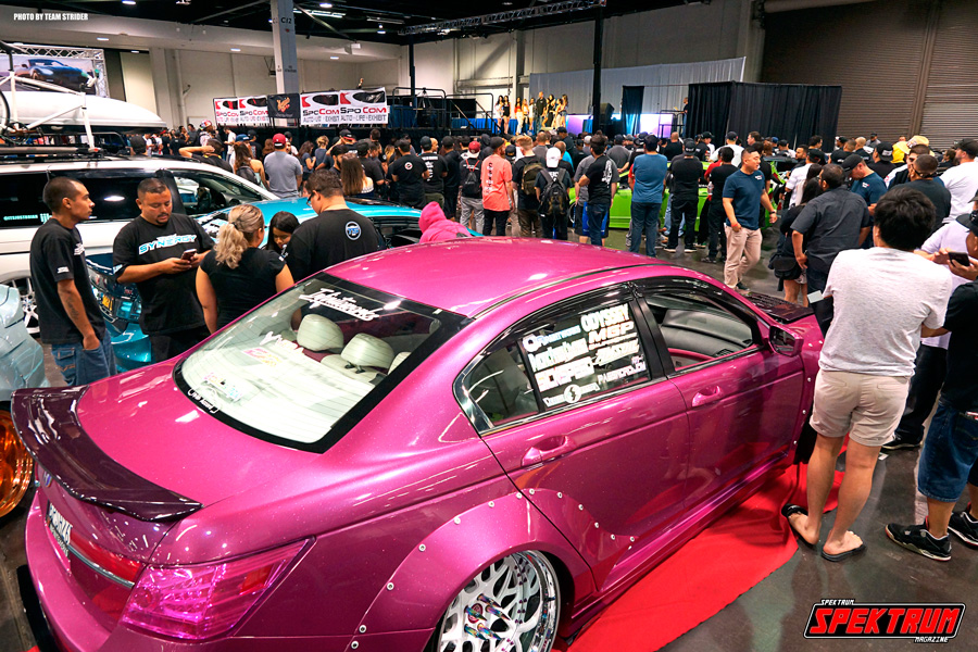 A view of the stage from the Extreme Autofest booth