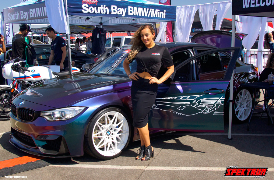A lovely model with one of the sweet BMW's at the show