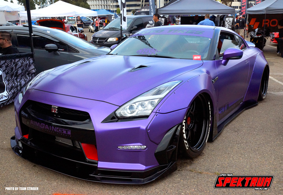 One crazy purple Nissan GT-R in the crowd at EAF