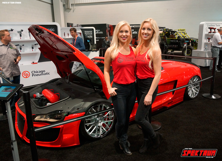 Models and Audi R8 at the 