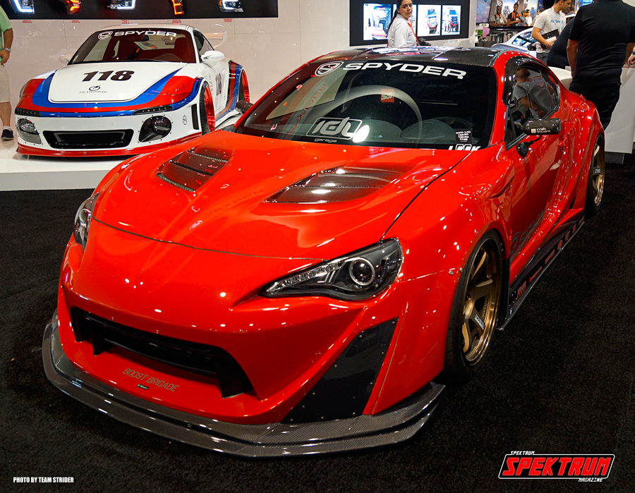 One of the other rides at the Spyder booth, a wicked FR-S